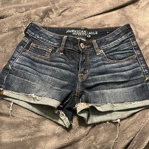 Super Short American Eagle Distressed Jean Shorts